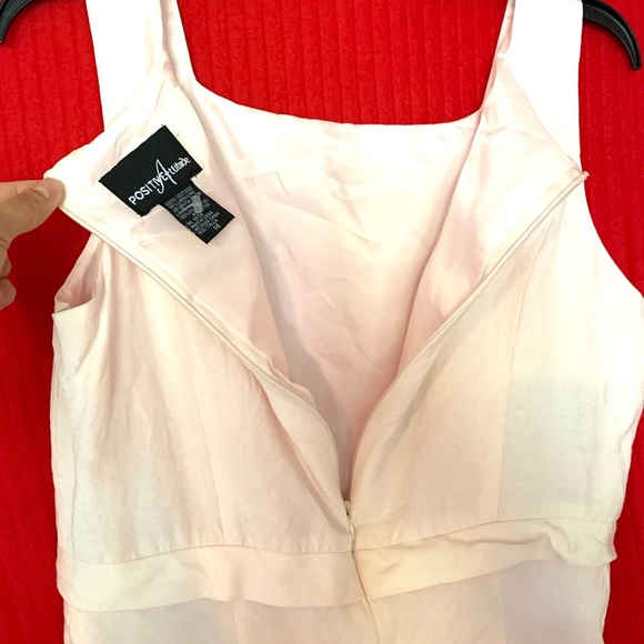 Vintage Pink Linen Midi Dress Size 14 - Picture 10 of 14